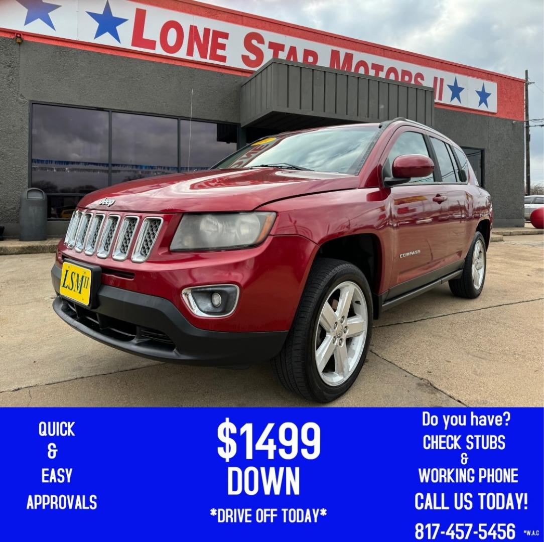 2014 RED /Black JEEP COMPASS LATITUDE Latitude 4dr SUV (1C4NJCEA3ED) with an 2.0L I4 engine, CVT transmission, located at 5900 E. Lancaster Ave., Fort Worth, TX, 76112, (817) 457-5456, 0.000000, 0.000000 - This is a 2014 JEEP COMPASS Latitude 4 DR SUV that is in excellent condition. The interior is clean with no rips or tears or stains. All power windows, door locks and seats. Ice cold AC for those hot Texas summer days. It is equipped with an AM/FM radio, AUX port, Bluetooth connectivity and Sirius X - Photo#0